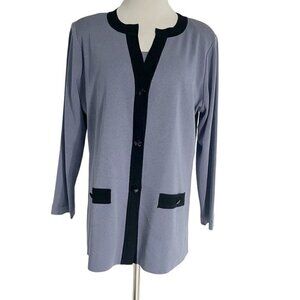 Misook XL L  Top Blouse Two Piece Set Career Colorblock Jacket Blazer Tank Top
